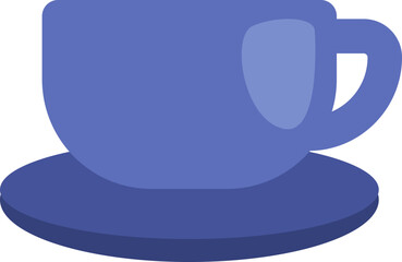 Blue cup, illustration, vector on a white background.