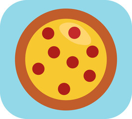 Cheese pizza, illustration, vector on a white background.