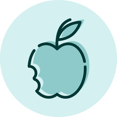 Bitten apple, illustration, vector on a white background.