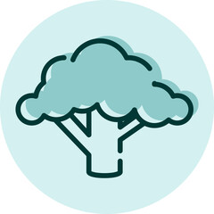 Green broccoli, illustration, vector on a white background.