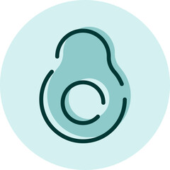 Obraz premium Fresh avocado, illustration, vector on a white background.