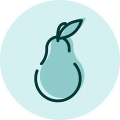 Fresh pear, illustration, vector on a white background.