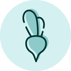 Fresh radish, illustration, vector on a white background.