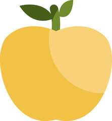Yellow apple, illustration, vector on a white background.
