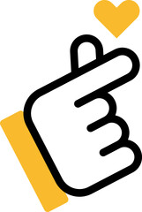 Hand heart, illustration, vector on a white background.