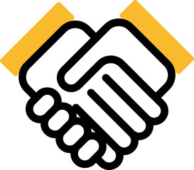 Hand shake, illustration, vector on a white background.