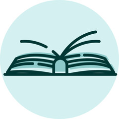 Book reading, illustration, vector on a white background.