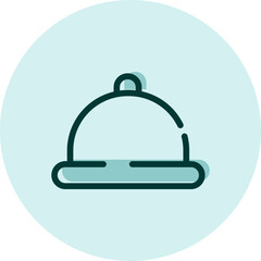 Hotel meal, illustration, vector on a white background.