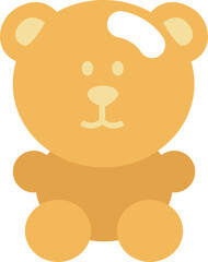 Obraz premium Kindergarten bear toy, illustration, vector on a white background.