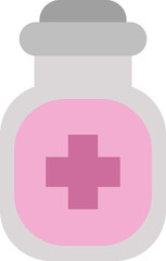 Medicine bottle, illustration, vector on a white background.