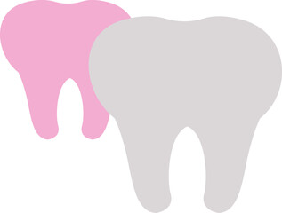 Tooth exam, illustration, vector on a white background.