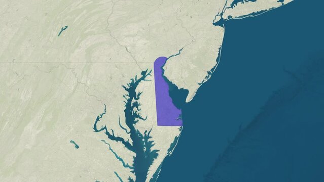 Zoom in to the map of Delaware with text, textless