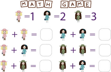 counting game with colorful toys. Preschool worksheet, kids activity sheet, printable worksheet
