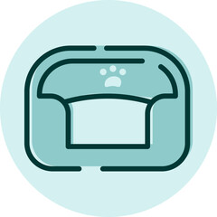 Pet bed, illustration, vector on a white background.