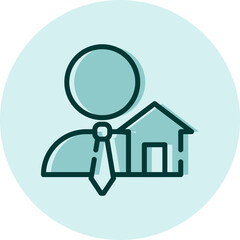 Real estate agent, illustration, vector on a white background.