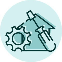 Real estate repair house, illustration; vector on a white background.
