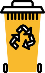 Recycling bin, illustration, vector on a white background.