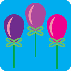 Toy balloons, illustration, vector on a white background.