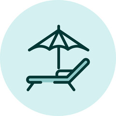 Beach traveling, illustration, vector on a white background.