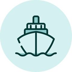 Traveling by boat, illustration, vector on a white background.