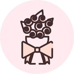 Valentines day flowers, illustration, vector on a white background.