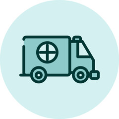 Blue ambulance car, illustration, vector on a white background.