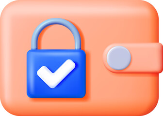 3D Wallet with Padlock
