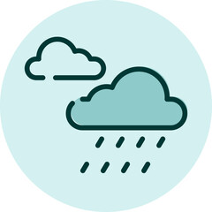 Rainy forecast, illustration, vector on a white background.