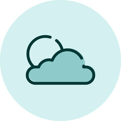 Sunny forecast, illustration, vector on a white background.