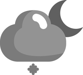 Snowy night, illustration, vector on a white background.