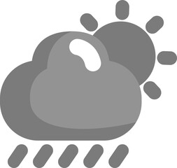 Obraz premium Sunny with rain, illustration, vector on a white background.