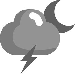 Night thunder, illustration, vector on a white background.