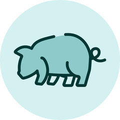 Wild pig, illustration, vector on a white background.