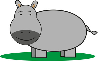 Baby hippo, illustration, vector on a white background.