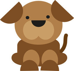 Fototapeta premium Brown baby dog, illustration, vector on a white background.