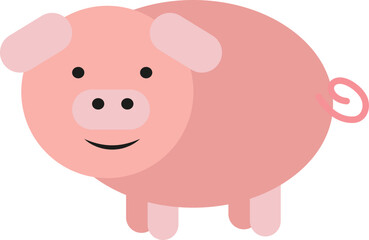 Baby pig, illustration, vector on a white background.