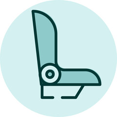 Baby vehicle seat, illustration, vector on a white background.