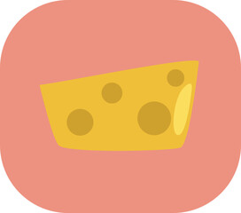 Fototapeta premium Breakfast cheese slice, illustration, vector on a white background.