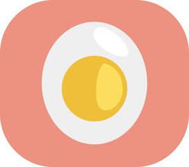 Breakfast boiled egg, illustration, vector on a white background.