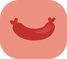 One sausage, illustration, vector on a white background.