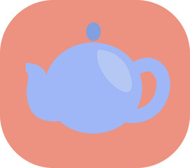 Breakfast teapot, illustration, vector on a white background.