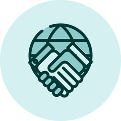 Global coorporation, illustration, vector on a white background.