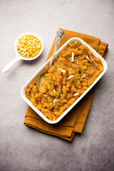 Besan Halwa, shira, sheera is a rich dessert made with gram flour, ghee and sugar