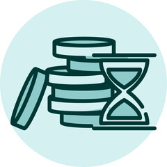 Business short term investment, illustration, vector on a white background.