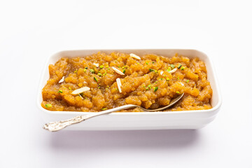 Besan Halwa, shira, sheera is a rich dessert made with gram flour, ghee and sugar