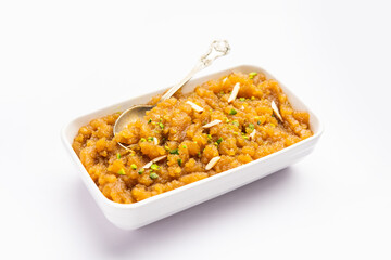 Besan Halwa, shira, sheera is a rich dessert made with gram flour, ghee and sugar