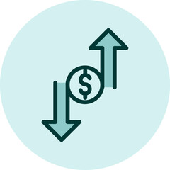 Investment valuation, illustration, vector on a white background.
