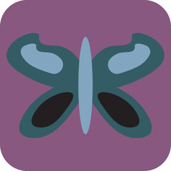Dark green butterfly, illustration, vector on a white background.