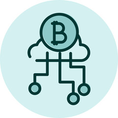 Cryptocurrency cloud, illustration, vector on a white background.