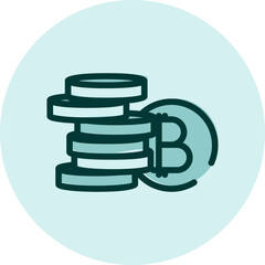 Cryptocurrency coins, illustration, vector on a white background.